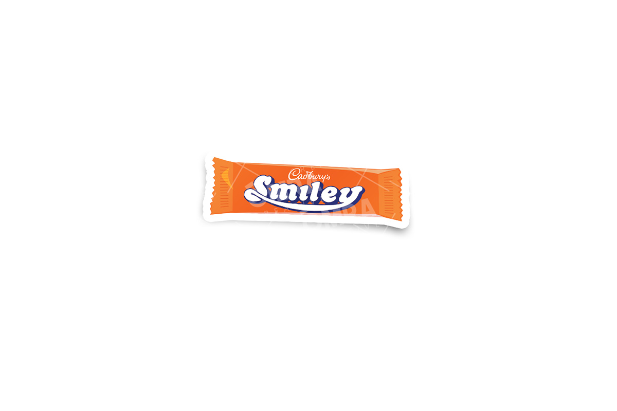 smiley-sticker-1pk Cadbury's Smiley Bar Glossy Sticker - Image 1
