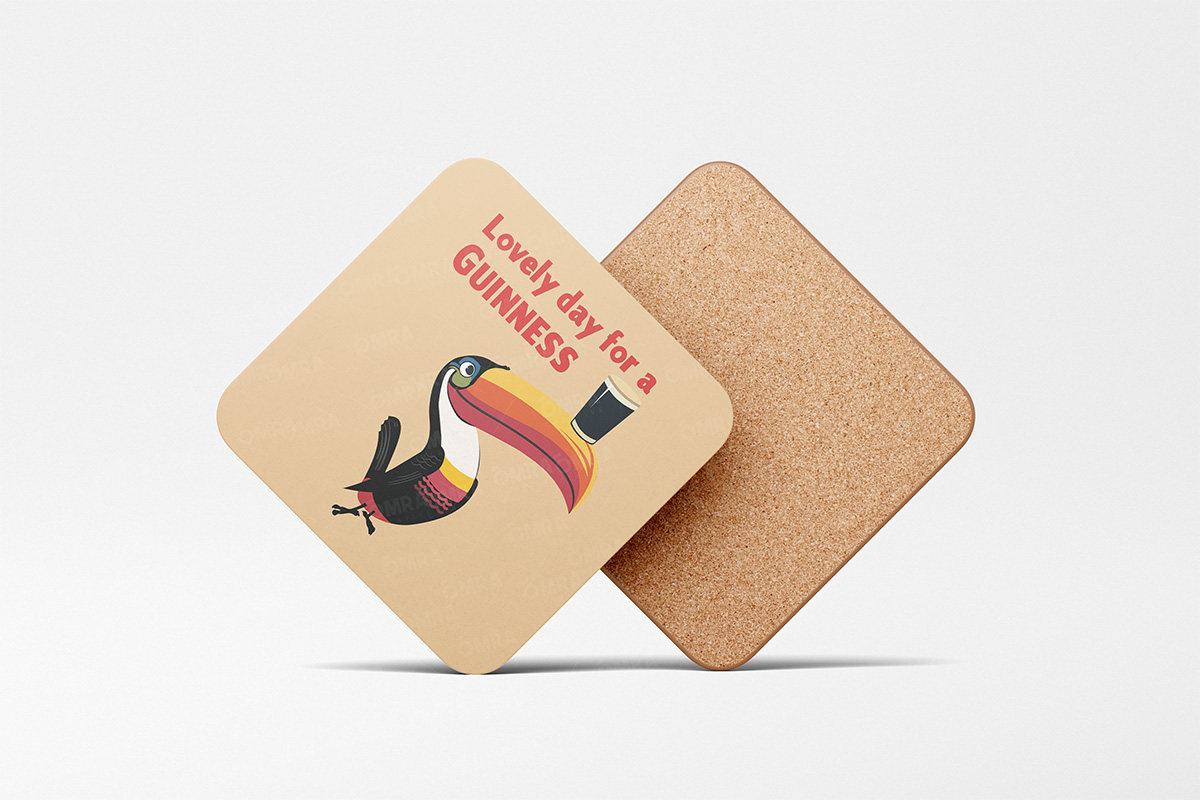 lovelydayforguinness-square-coaster Lovely Day For A Guinness Toucan Coaster - Image 1