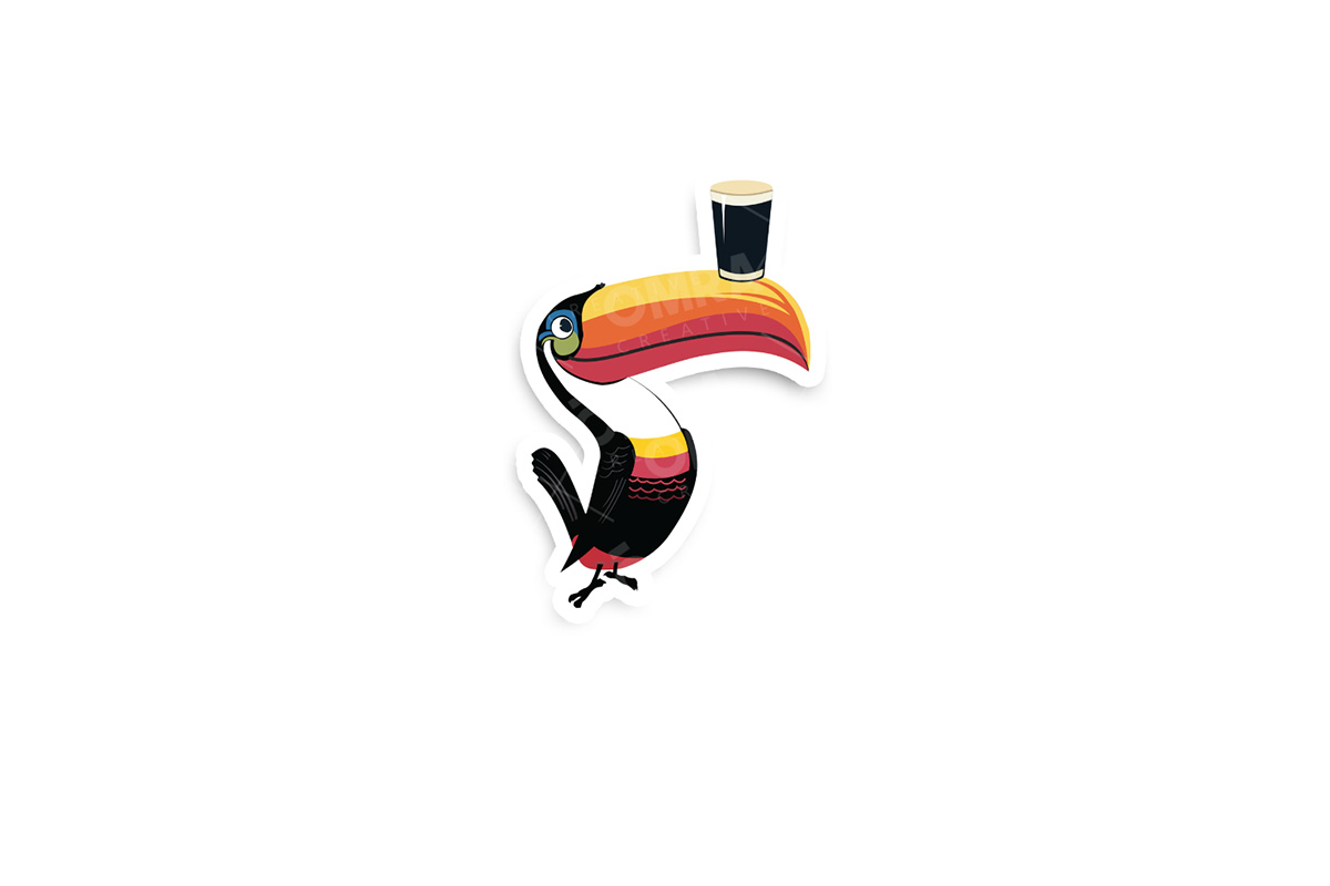 toucan-sticker-1pk Guinness Toucan Glossy Sticker - Image 1